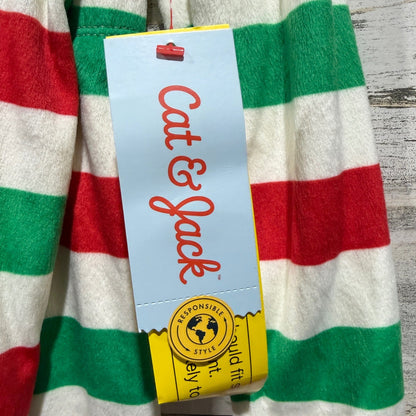Cat & Jack Holiday Stripe Pajama Set Kids 10 Red Green Fleece Christmas NWT3