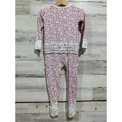 Posh Peanut Snuggle Bums Bundle Girls 2T Pink Leopard Lamb Bamboo EUC6