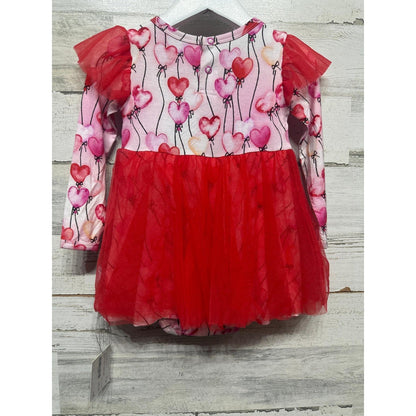 Birdie Bean Amara Tulle Twirl Dress Girls 12-18M Red Heart Bamboo Boutique NWT3