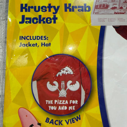 Krusty Krab Jacket Kids Size L 12-14 Red Spongebob Costume NWT2