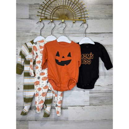 Halloween Fall Lot Boys 0/3M 3M Orange Black Pumpkin Boo0
