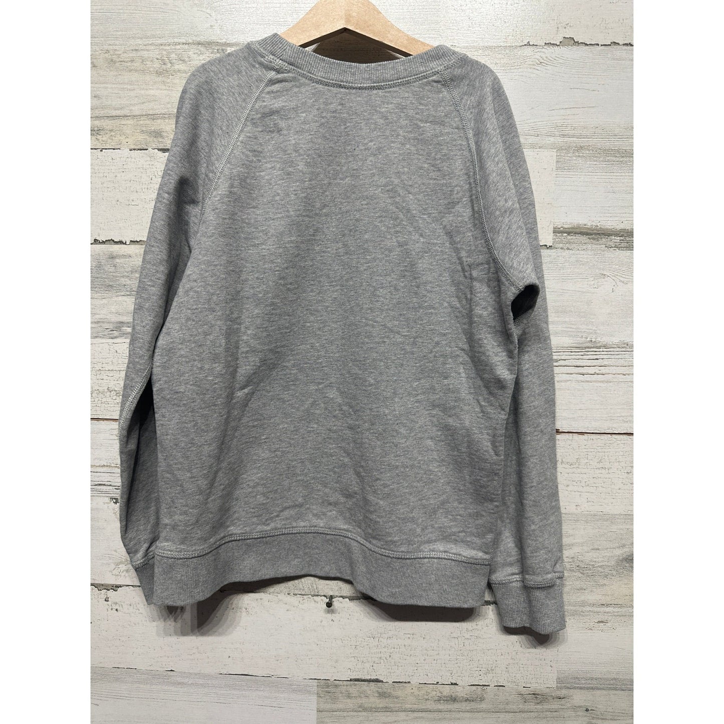 Hanna Andersson Sweatshirt Girls 10 Gray Red Heart Graphic Raglan EUC1