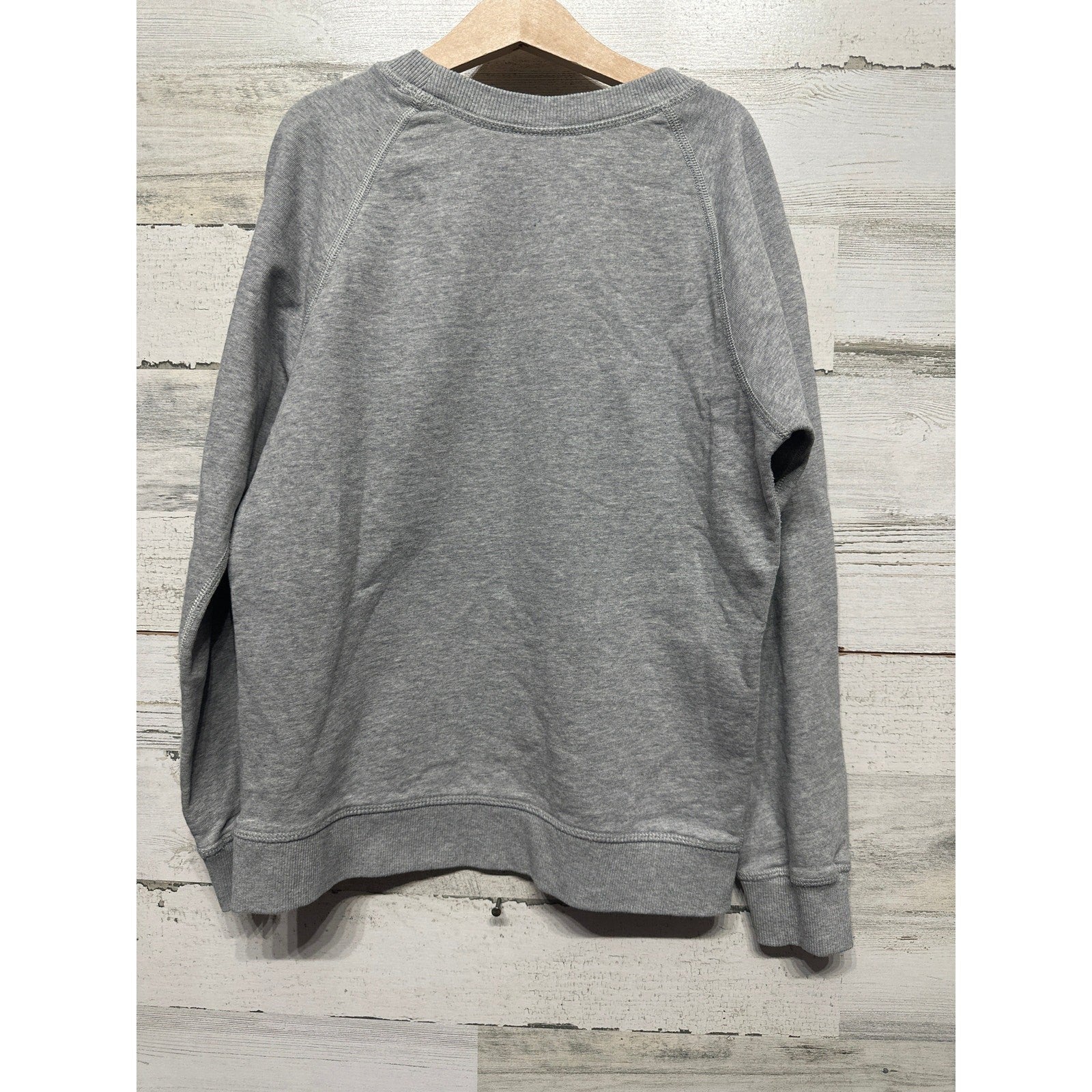 Hanna Andersson Sweatshirt Girls 10 Gray Red Heart Graphic Raglan EUC1