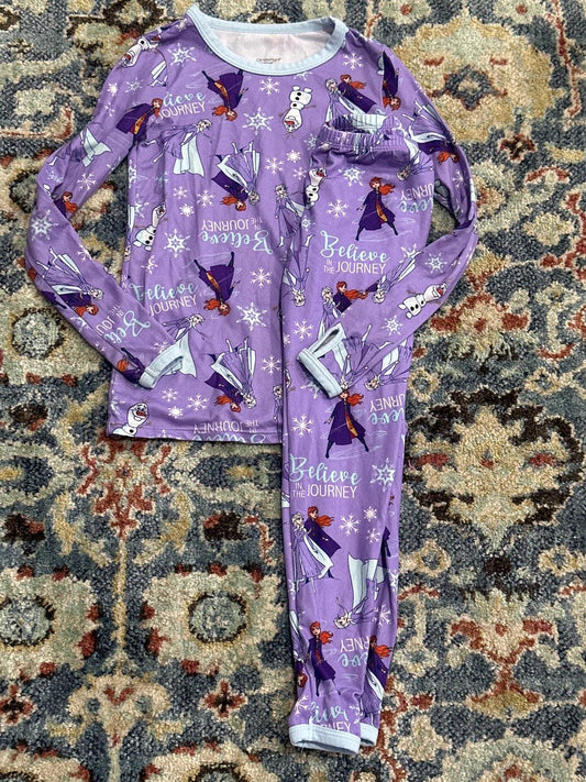 ClimateRight Pajama Set Girls XS Purple Frozen II Elsa Anna Olaf EUC0