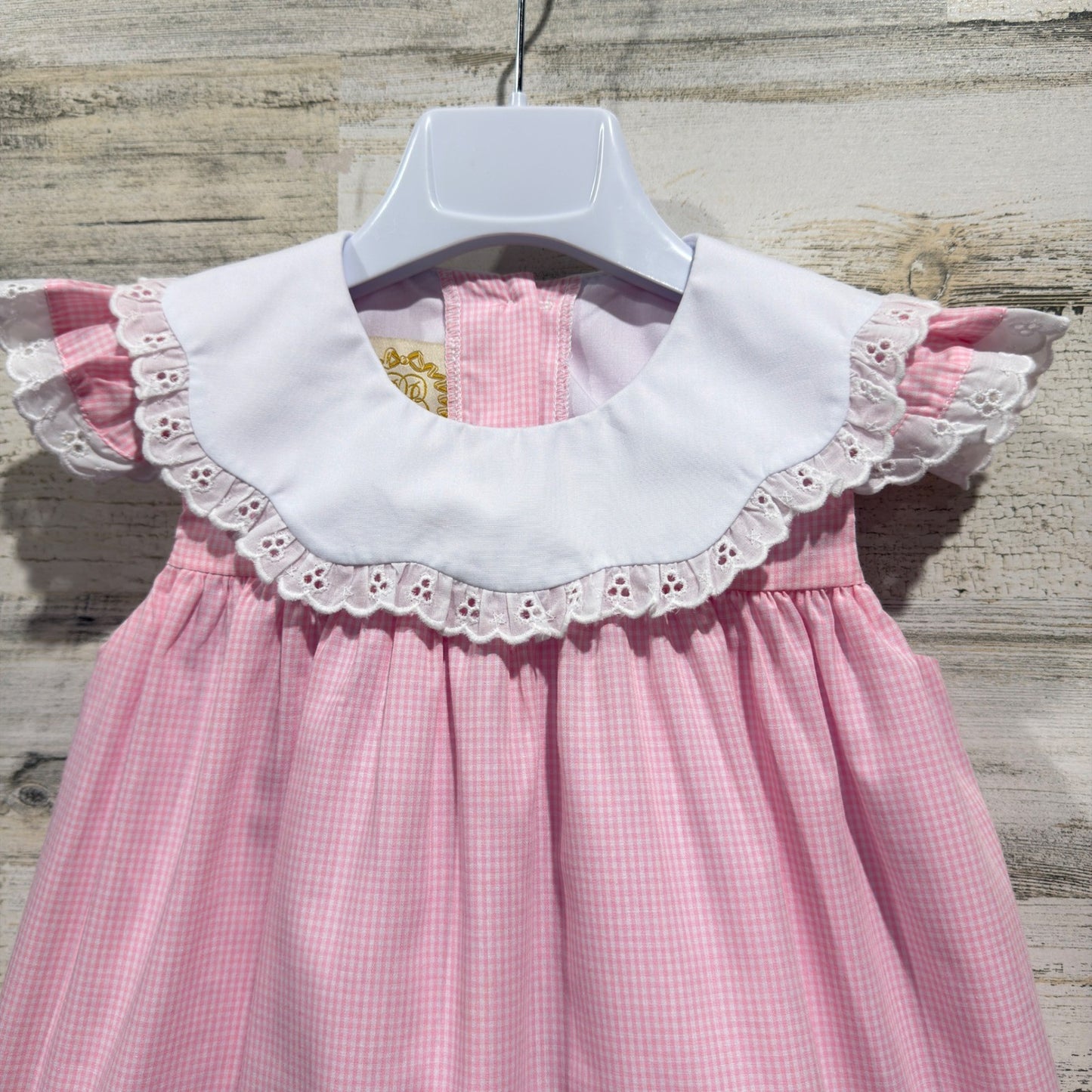 The Beaufort Bonnet Company Dress Girls 4T Pink Gingham Preppy *Flawed1