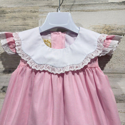 The Beaufort Bonnet Company Dress Girls 4T Pink Gingham Preppy *Flawed1