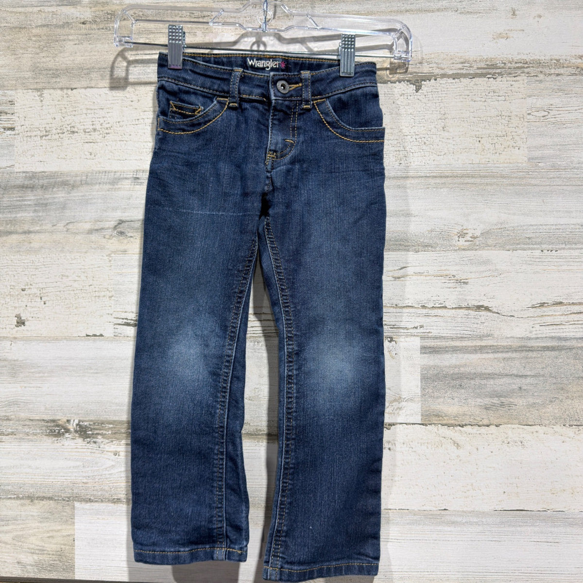 Wrangler Bootcut Jeans Girls Size 5 R Dark Wash Cotton Blend Western Flawed*0