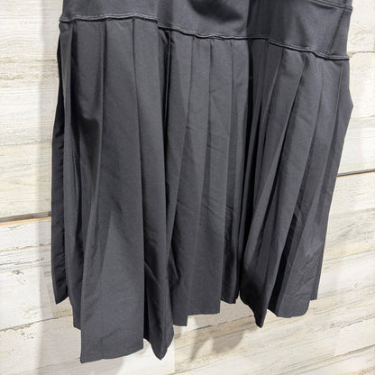 Athletic Pleated Tennis Dress Women L Black Activewear Sporty Preppy EUC4