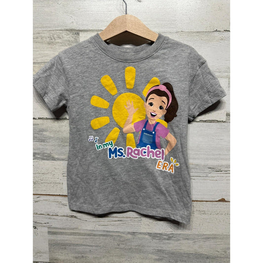 Ms. Rachel Graphic Tee Girls 5T Gray Short Sleeve EUC0