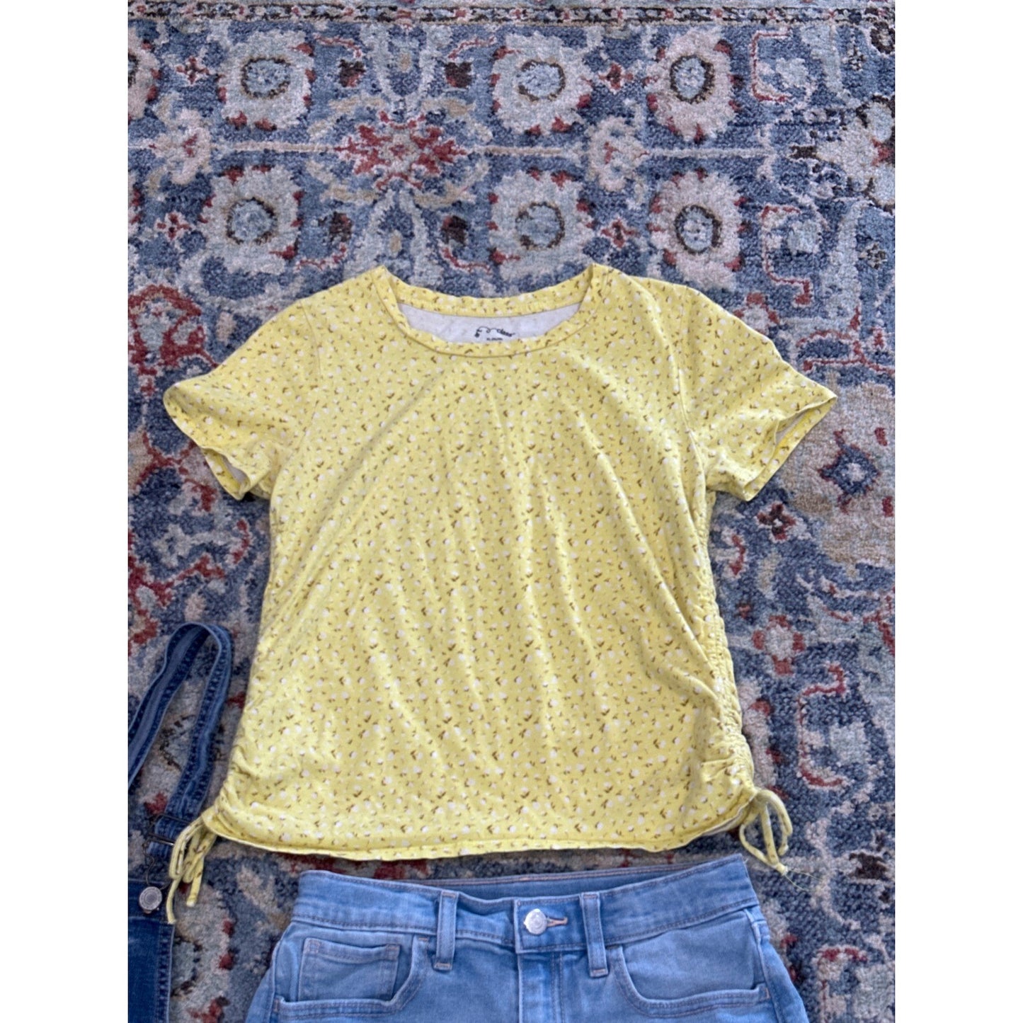 Art Class SO Old Navy Summer Bundle Girls XL 14-16 Yellow Blue Floral Denim3