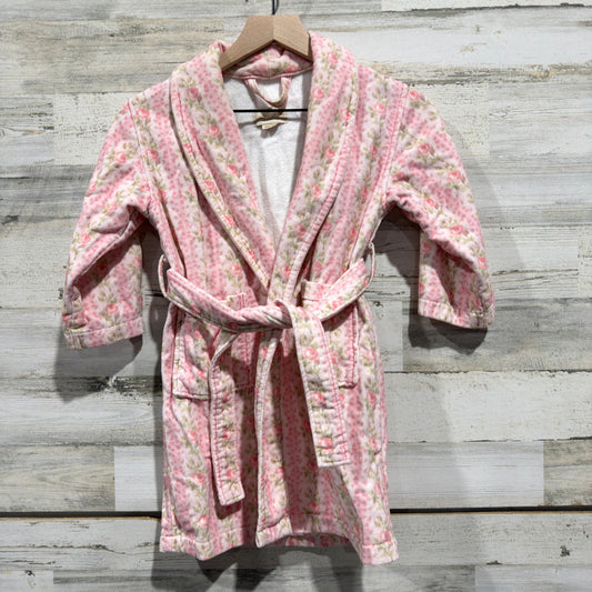 LoveShackFancy Floral Robe Girls One Size Pink 100% Cotton Cottagecore EUC0