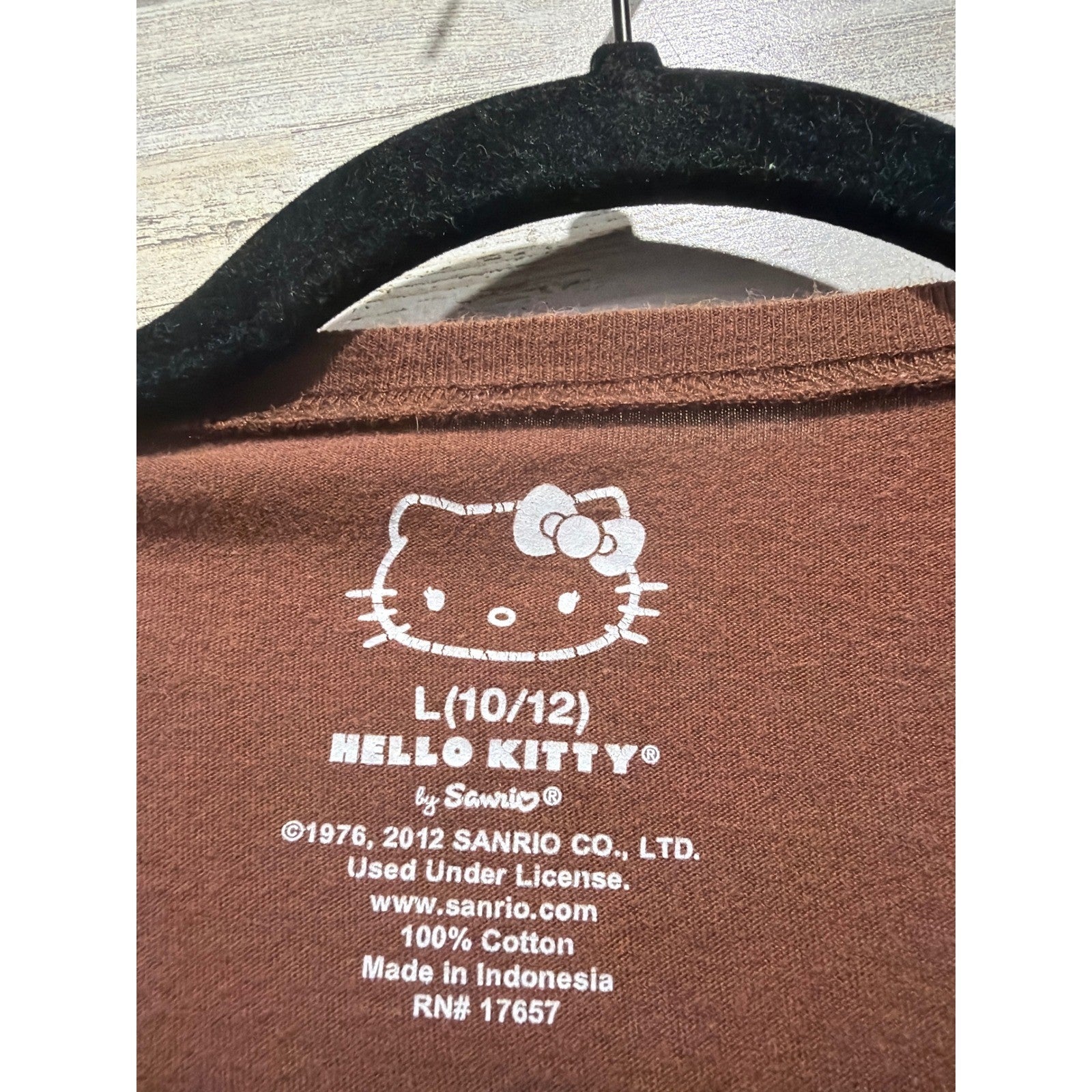Sanrio Hello Kitty Shirt Girls 10/12 Brown Glitter Graphic Kidcore 20123