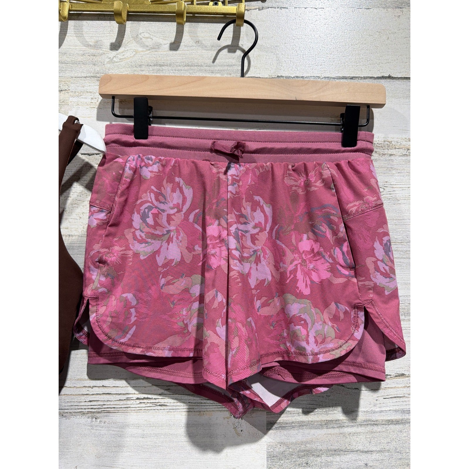 Gap All In Motion Outfit Girls 10 Brown Pink Floral Activewear Sporty EUC4