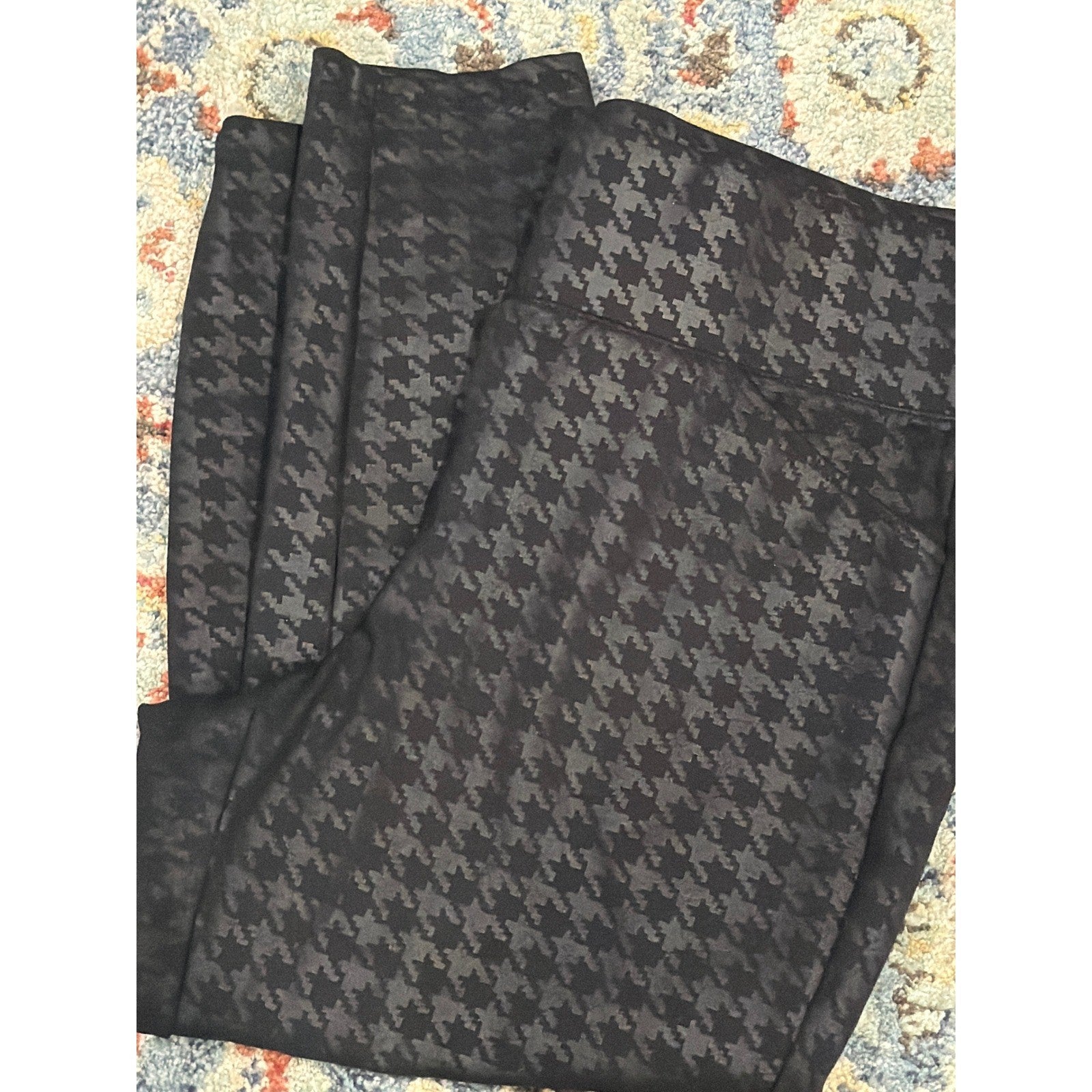 Torrid Pixie Pants Women 1R Black Houndstooth Tummy Control Work EUC0