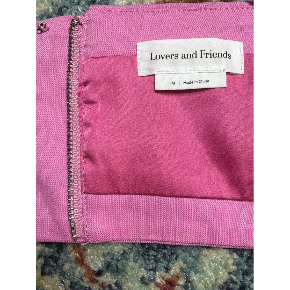 Lovers and Friends Crop Top Women Medium Pink Spaghetti Strap Tiered EUC2