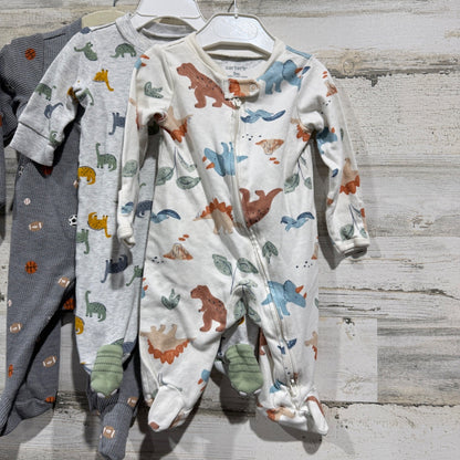 Carters Sleepers Jacket Bundle Boys 3M Gray Dinosaur Sports Quilted2