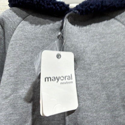 Mayoral Hooded Jacket Boys 18M Grafito Gray Cotton Blend Spanish Style NWT1