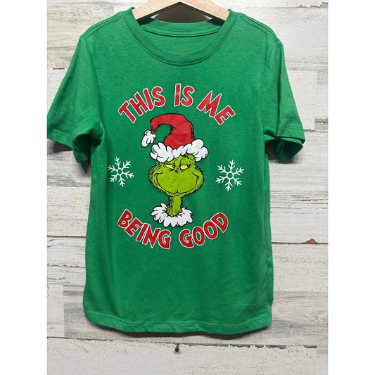 Dr. Seuss The Grinch Graphic Tee Boys 6/7 Green Christmas Being Good EUC0