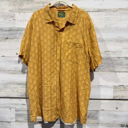 Marsh Wear MWW1021 Button Down Shirt Men XL Gold Lyocell Geometric Coastal EUC0