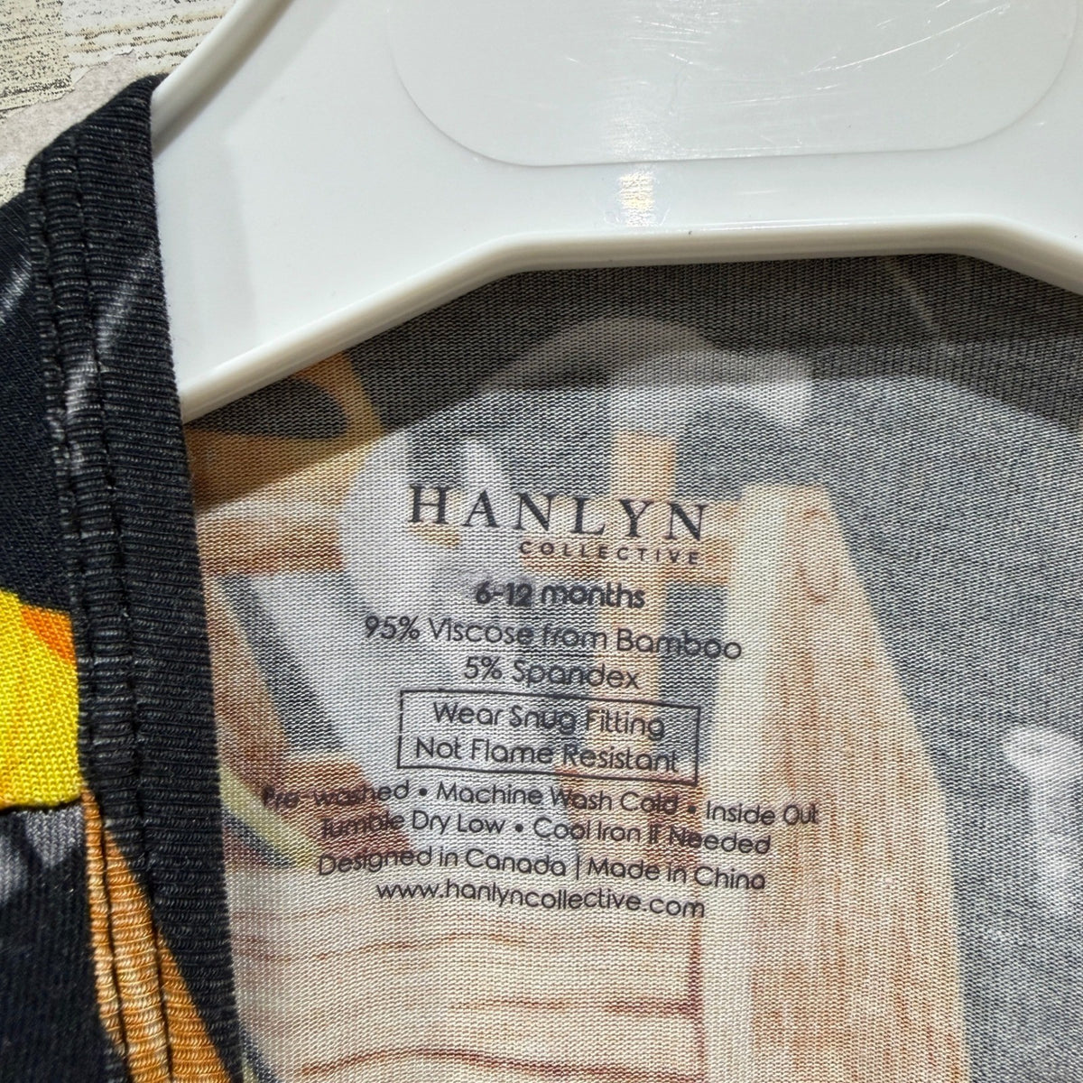 Hanlyn Collective Pocket Tee Boys 6-12M Black Tool Print Construction NWT2
