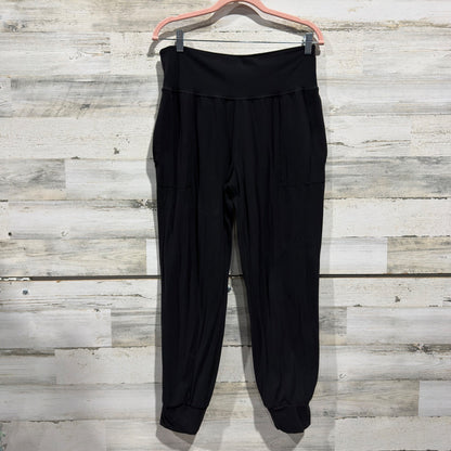 Athleta Salutation Jogger Pants Womens Large Black Nylon Blend Activewear EUC0