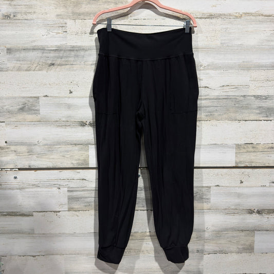 Athleta Salutation Jogger Pants Womens Large Black Nylon Blend Activewear EUC0