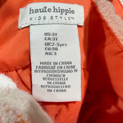 Haute Hippie Dress Girls 3T Orange Crochet Hexagon Boho Festival EUC4