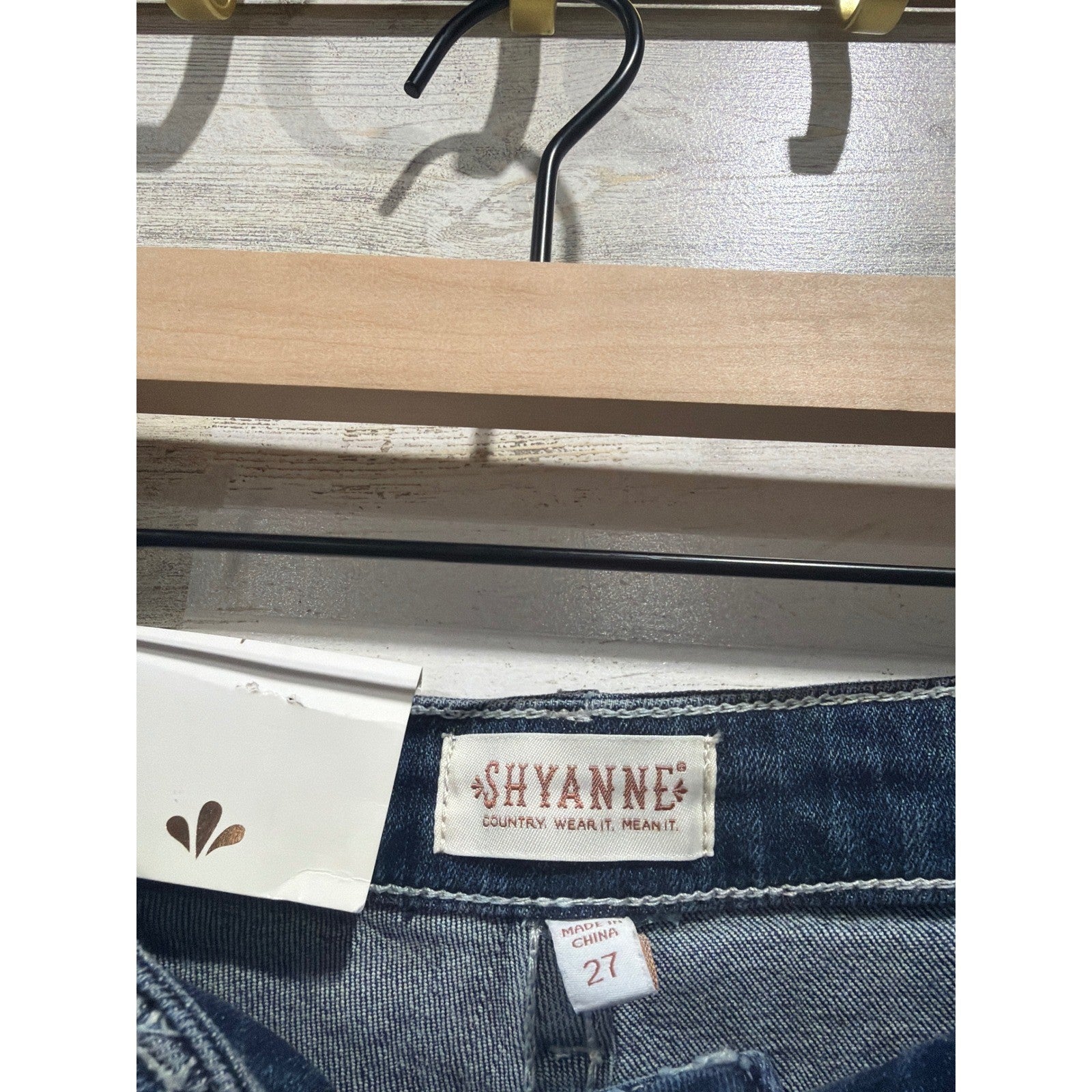 Shyanne Denim Shorts Women 27 Blue High Rise Rhinestone Western Cowgirl NWT3