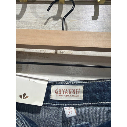 Shyanne Denim Shorts Women 27 Blue High Rise Rhinestone Western Cowgirl NWT3