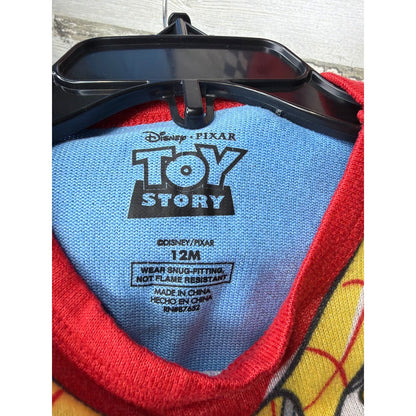 Disney Pixar Pajama Bundle Boys 12M Red Yellow Toy Story Cars Woody Lightning6