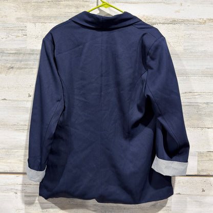 Genhoo Shawl Collar Blazer Women Large Navy Blue Polyester Rayon Spandex Modern3