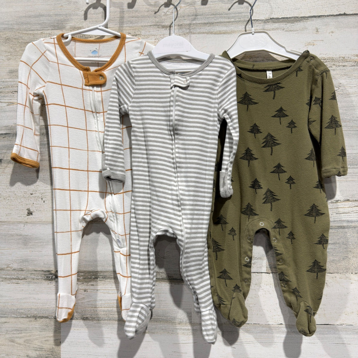 Cloud Island Footed Pajamas Sleep Play Boys 0-6M Multi Cotton Woodland Flawed*0