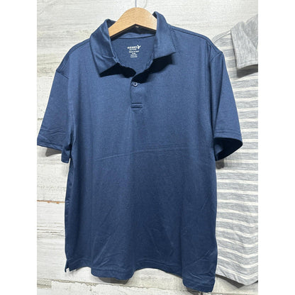 Old Navy Active Polo Shirt Boys Medium 8 Navy Blue Go-Dry Cool Sporty EUC0