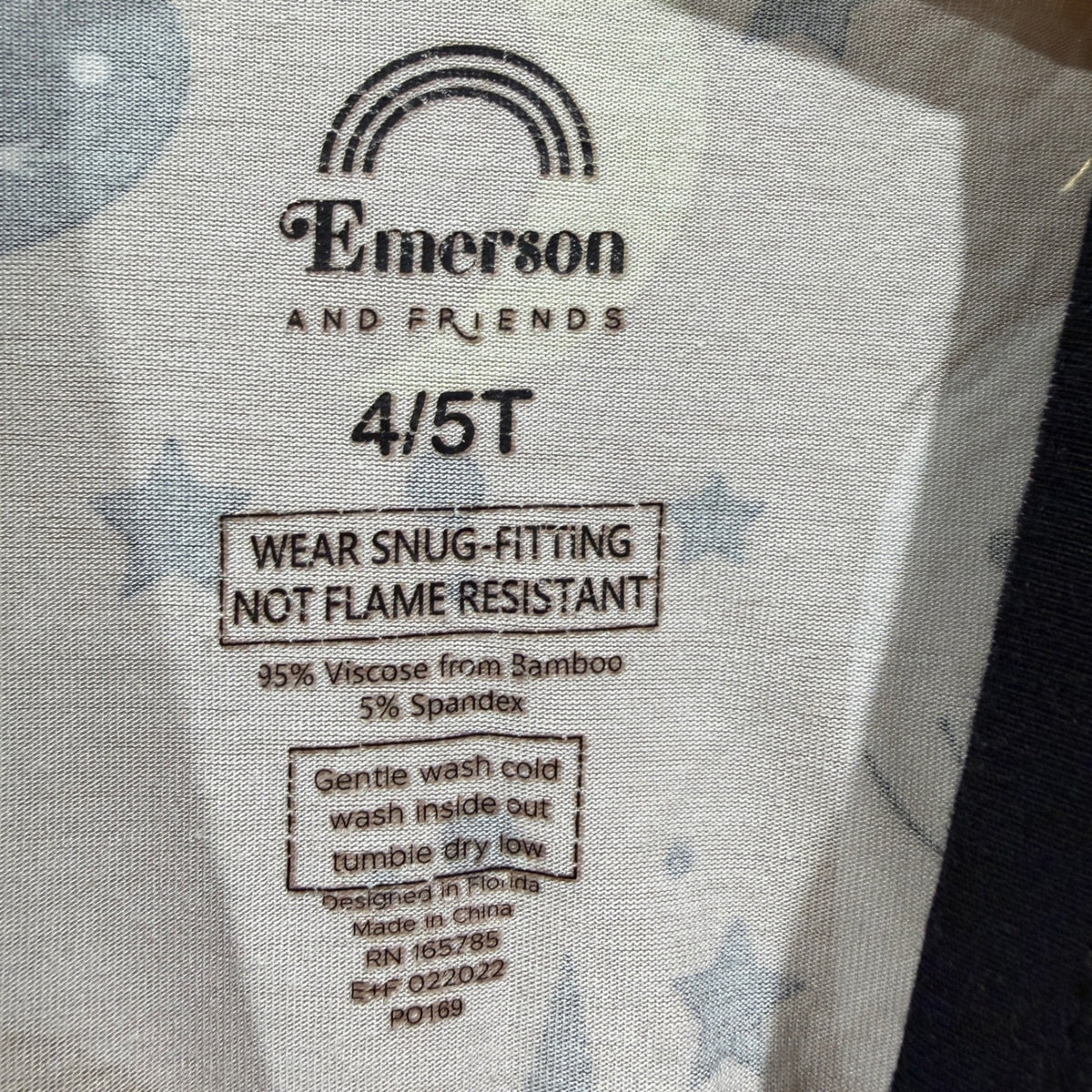 Emerson and Friends Halloween Pajama Set Kids 4/5T Tan Bamboo Spooky Print EUC2