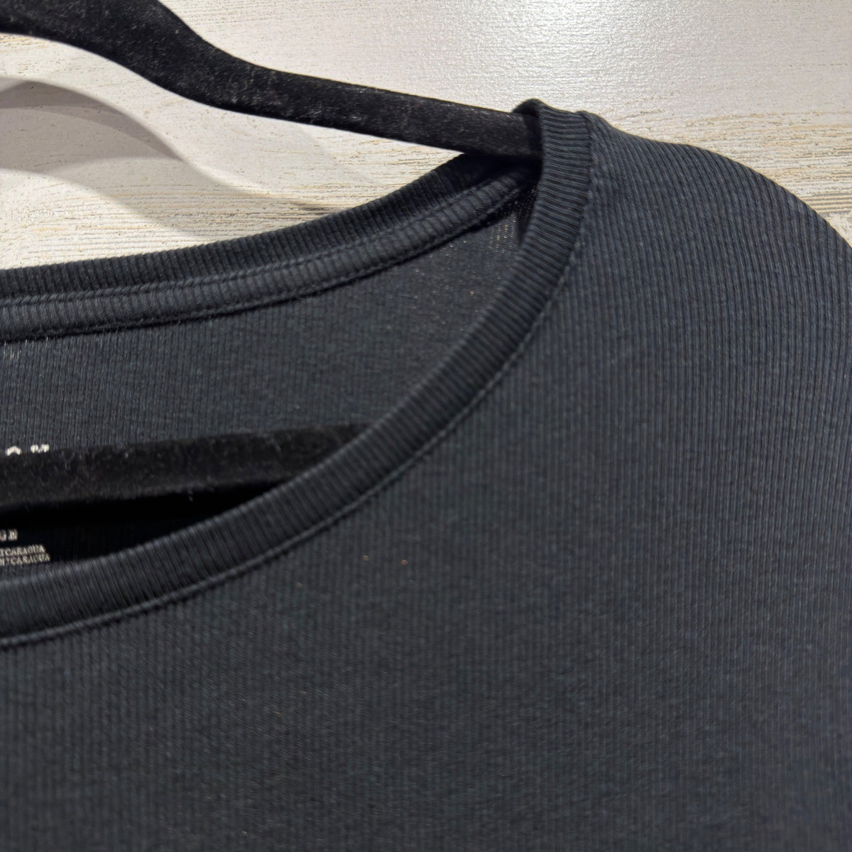 A New Day Long Sleeve Ribbed Tee Women XL Black Cotton Modal Casual Basic EUC2