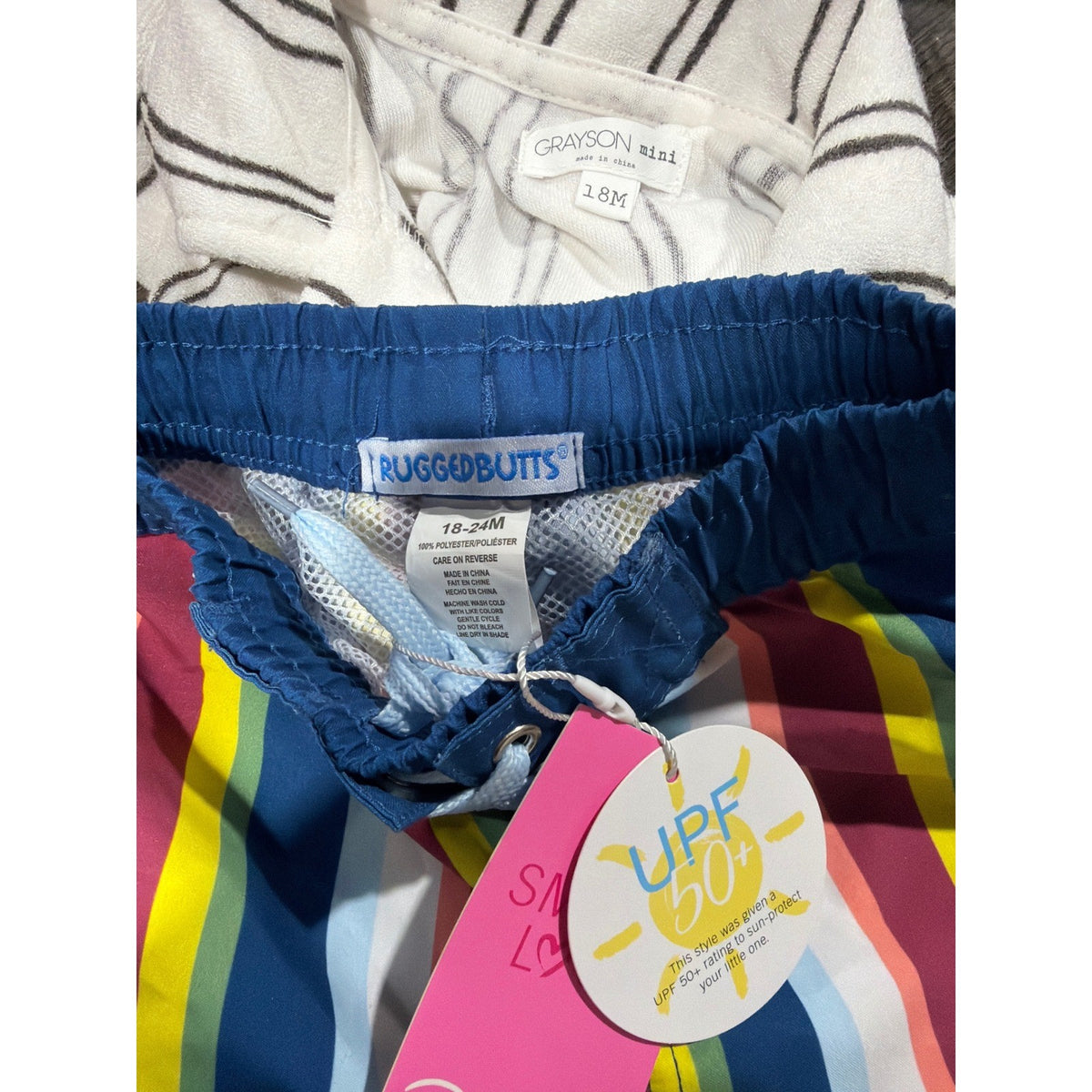 RuggedButts Grayson Mini Summer Bundle Boys 18M Color Striped Terry NWT5
