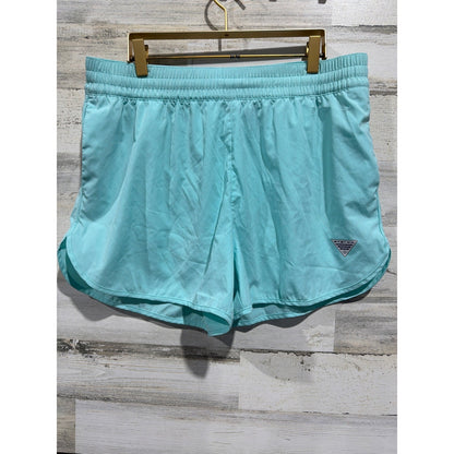 Columbia PFG Shorts Womens Large Aqua Blue Performance Fishing Gear EUC0