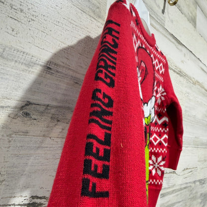 Dr Seuss The Grinch Sweater Kids 18M Red Fair Isle Holiday Feeling Grinchy EUC2
