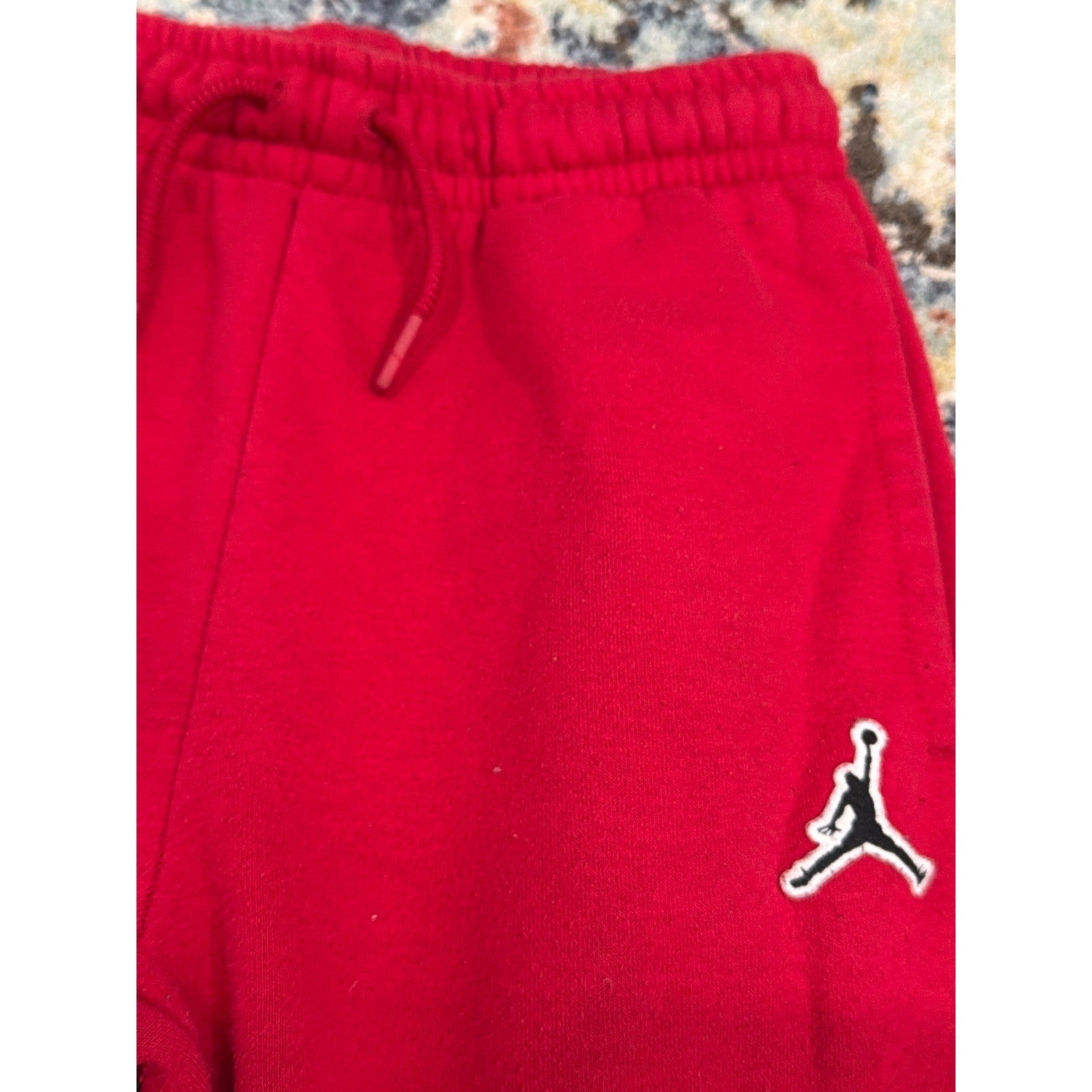 Jordan Sweatpants Boys Medium Red Jumpman Logo Fleece Joggers GUC4