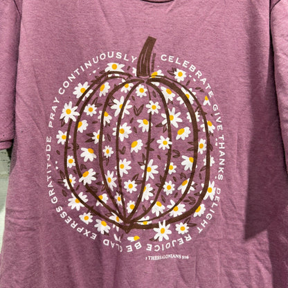 Tultex 1 Thessalonians 5:16 Graphic Tee Women M Purple Cotton Blend Fall Casual1