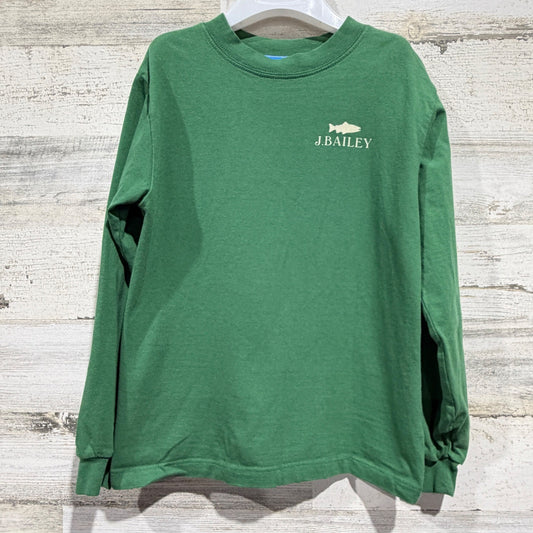 J. Bailey T-Shirt Boys 7 Green Sport Fishing Club Trout Graphic Outdoors EUC0