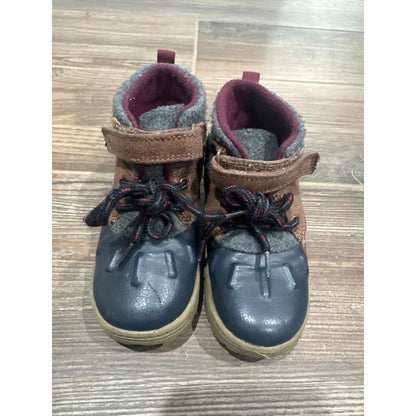 Carter's Duck Boots Boys Size 8 Navy Brown Felt Mixed Media Gorpcore3