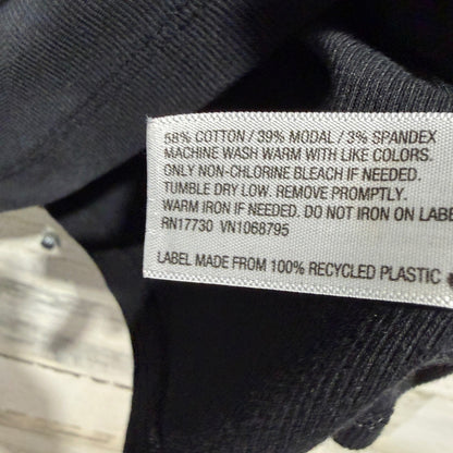 A New Day Long Sleeve Ribbed Tee Women XL Black Cotton Modal Casual Basic EUC3