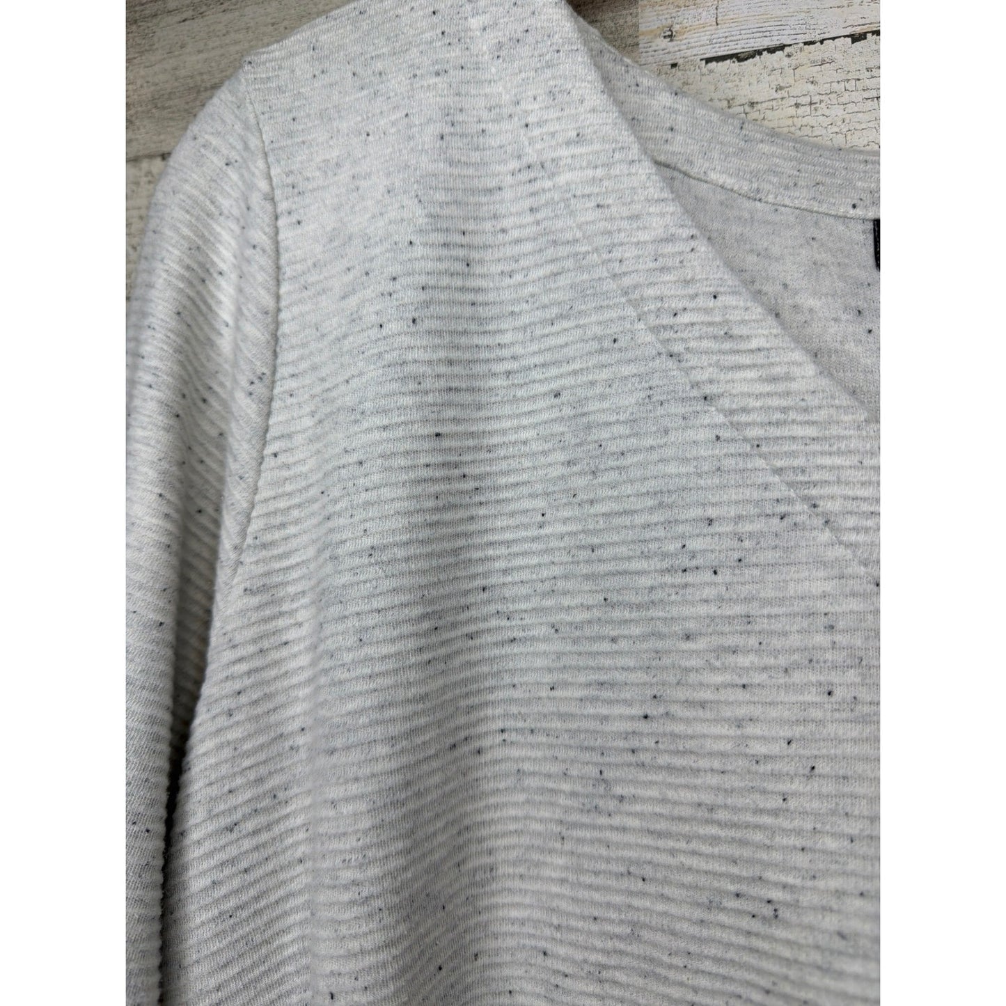 J. Jill Wearever Tunic Women M Gray Ribbed Knit Space Dye Casual EUC3
