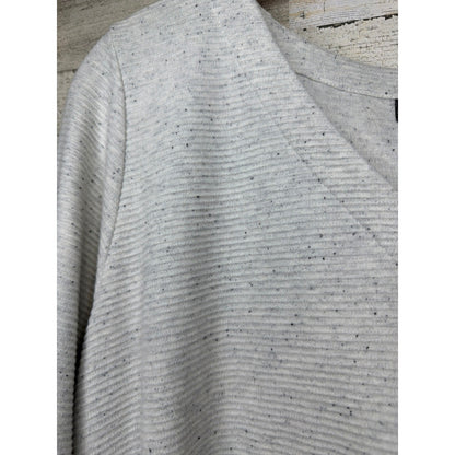 J. Jill Wearever Tunic Women M Gray Ribbed Knit Space Dye Casual EUC3
