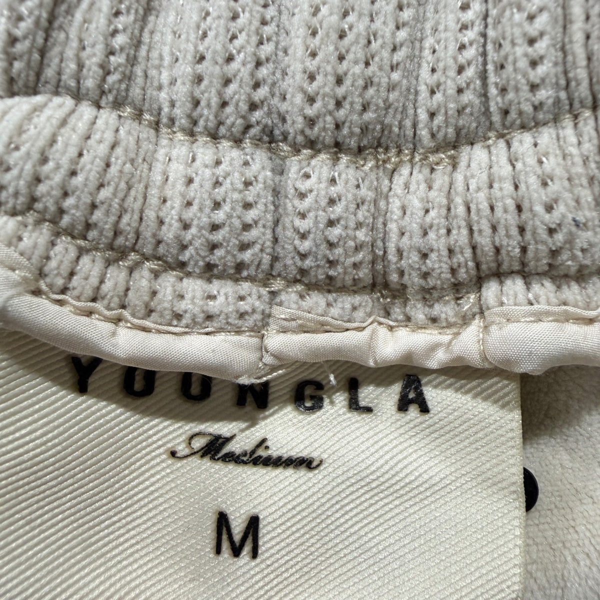 YoungLA 444 Ribbed Corduroy Joggers Men Medium Tan Solid Streetwear Modern3