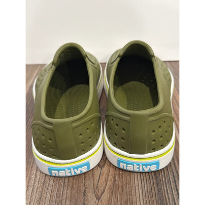 Native Miles Shoes Mens 4 Dark Green Slip On Perforated Gorpcore New3