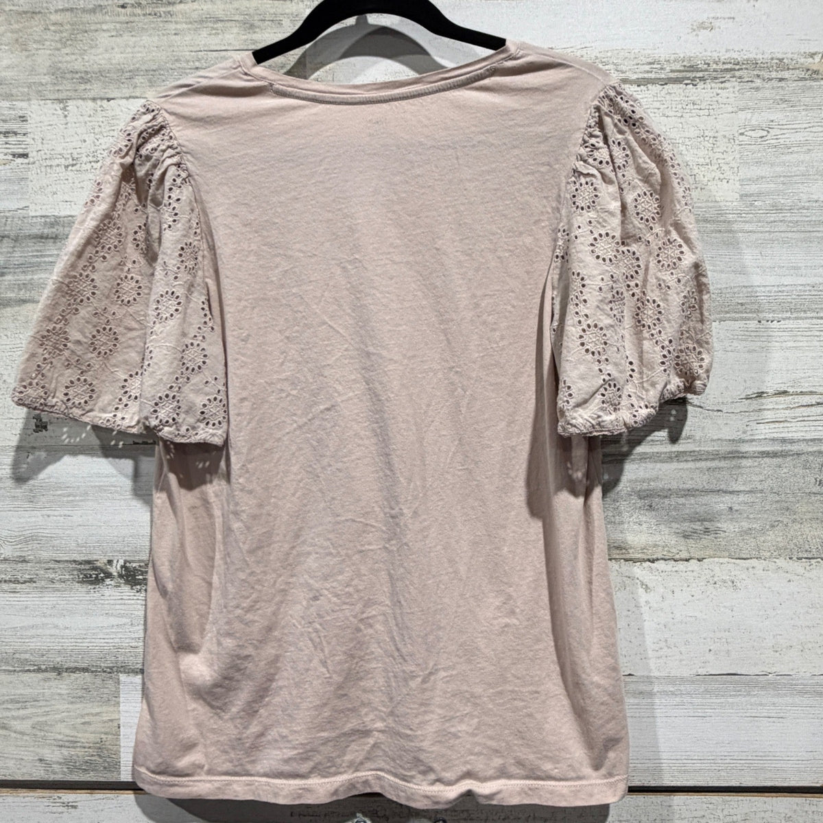 Good Hart Matilda Jane Eyelet Sleeve Top Women M Tan Organic Cotton Boho5