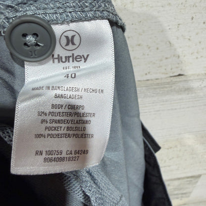 Hurley Hybrid Walk Shorts Men 40 Gray Stretch Performance Surf Dadcore EUC5