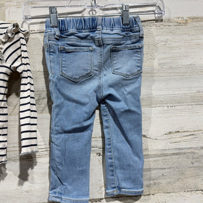 Koala Kids H&M Gap 3pc Outfit Set Girls 18M Red Blue Heart Flawed*8